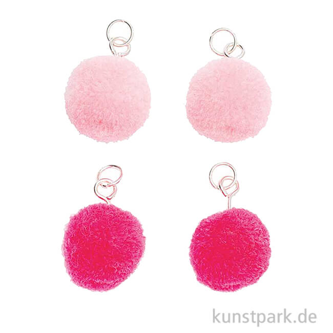 Artikelbild 1 des Artikels “Anhänger Mini Pompons - Neon Pink, 4er Set “
