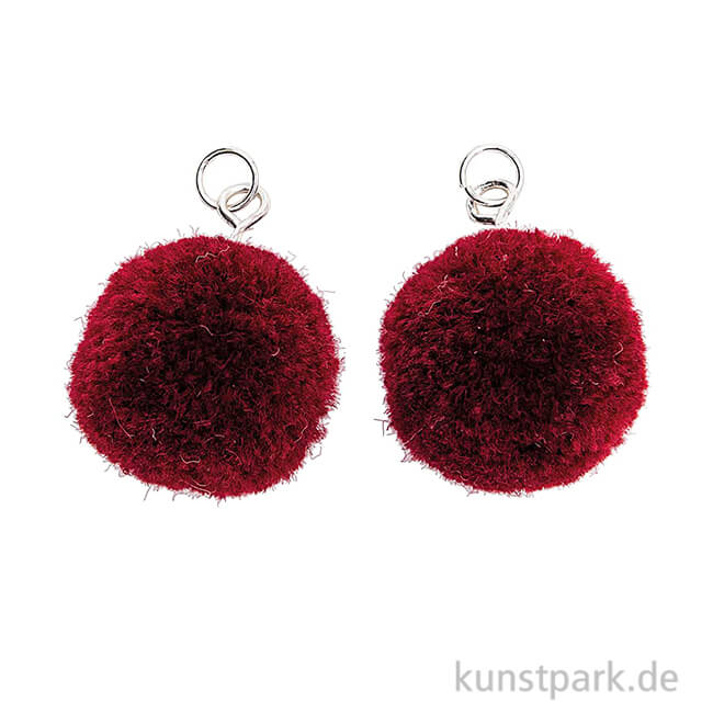 Artikelbild 1 des Artikels “Anhänger Pompons - Weinrot, 2er Set “