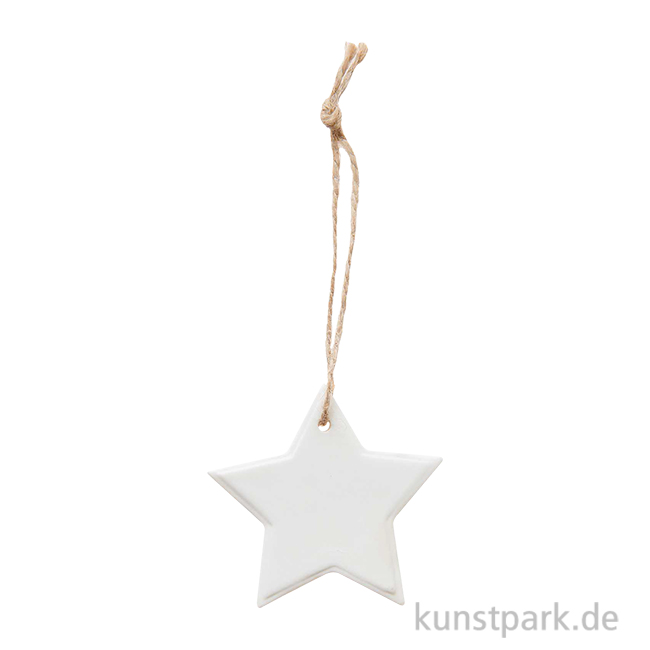Artikelbild 1 des Artikels “Anhänger Stern, Weiß, Porzellan, 7,5 cm “