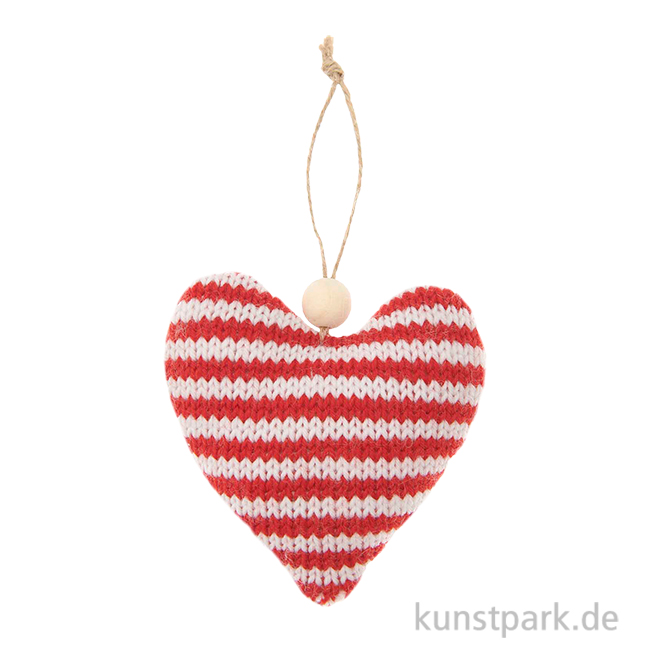 Artikelbild 1 des Artikels “Anhänger Strickherz, Rot Weiß, 9,5 x 4 x 9 cm “