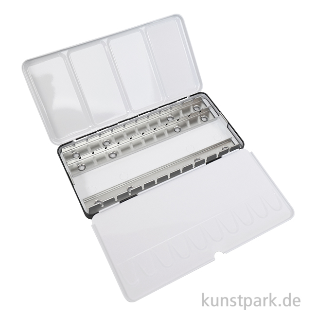 Artikelbild 1 des Artikels “Aquarell-Leerkasten aus Metall für 36 halbe oder 18 ganze Näpfe “