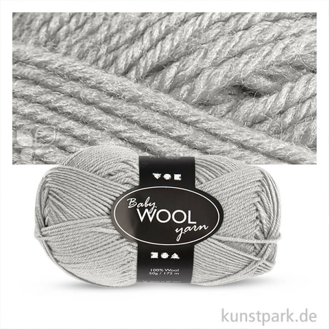 Artikelbild 1 des Artikels “Wolle 100% vom australischen Merinoschaf, extra weich - 50 g 172 m | Hellgrau“