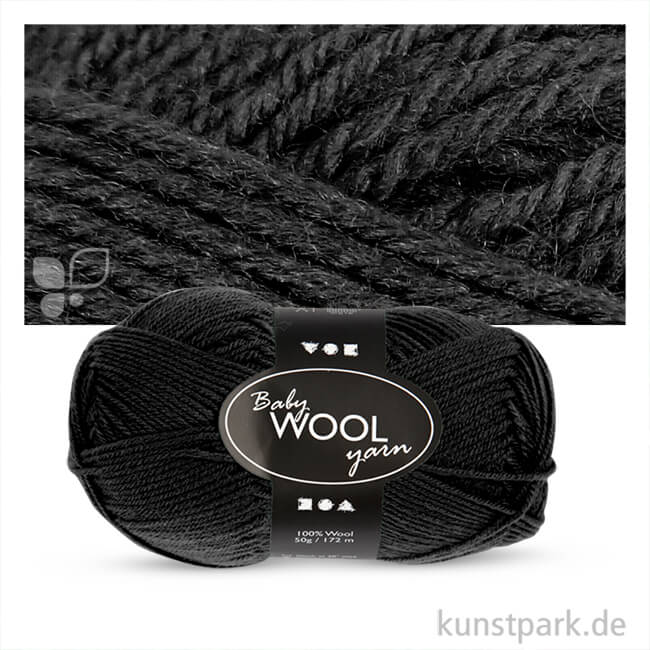 Artikelbild 1 des Artikels “Wolle 100% vom australischen Merinoschaf, extra weich - 50 g 172 m | Schwarz“