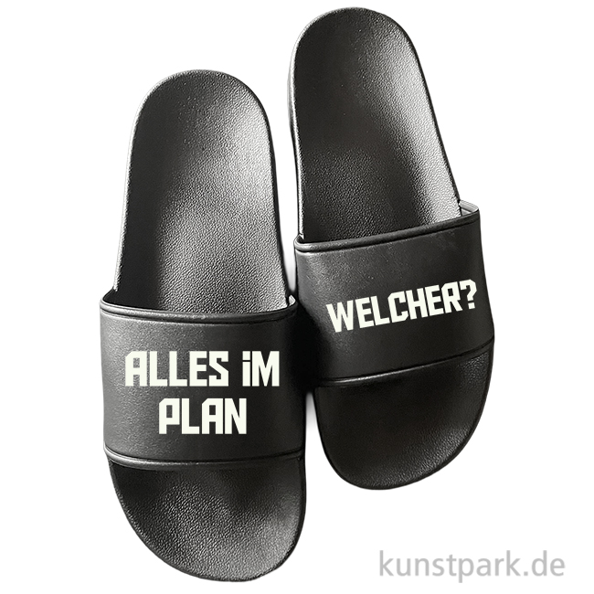 Artikelbild 1 des Artikels “Badelatschen, Schwarz, Bedruckt, Design, Alles im Plan “