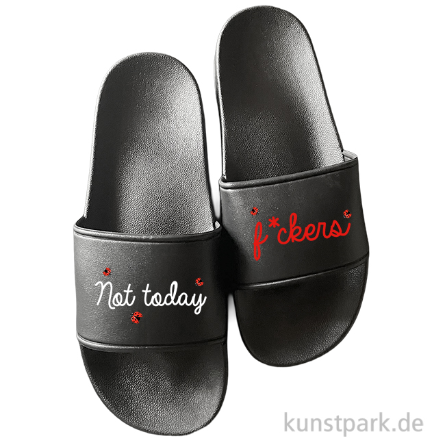 Artikelbild 1 des Artikels “Badelatschen, Schwarz, Bedruckt, Design, Not today “