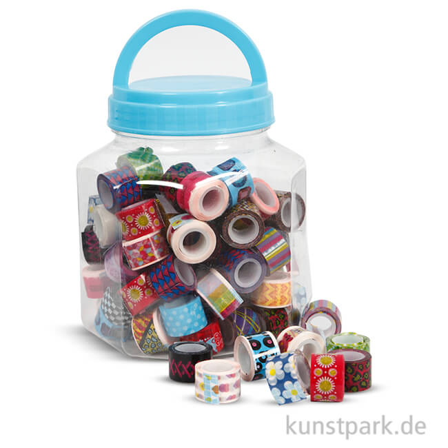 Artikelbild 1 des Artikels “Bändersortiment gemustert im Kunststoffeimer, 90 Stück x 2 m sortiert “