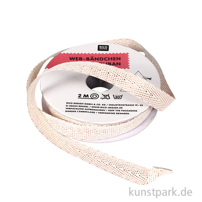 Artikelbild 1 des Artikels “Band - Creme mit Roségold Zacken, 2 m “