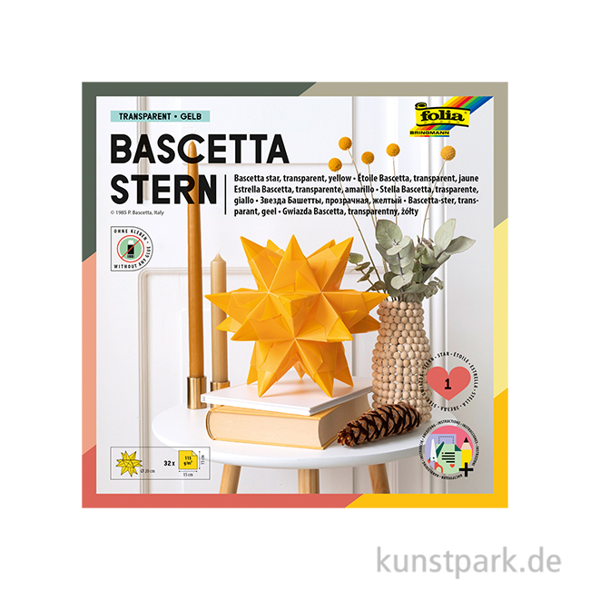 Artikelbild 1 des Artikels “Bascetta-Stern Bastelset, 115g - gelb 15x15 cm“