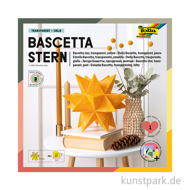Artikelbild 1 des Artikels “Bascetta-Stern Bastelset, 115g - gelb 20x20 cm“