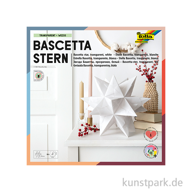 Artikelbild 1 des Artikels “Bascetta-Stern Bastelset, 115g - weiß 15x15 cm“