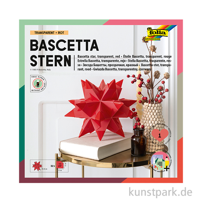 Artikelbild 1 des Artikels “Bascetta-Stern Bastelset, 115g, 15x15 cm - rot “