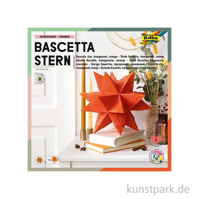 Artikelbild 1 des Artikels “Bascetta-Stern Bastelset, 115g - orange 15x15 cm“