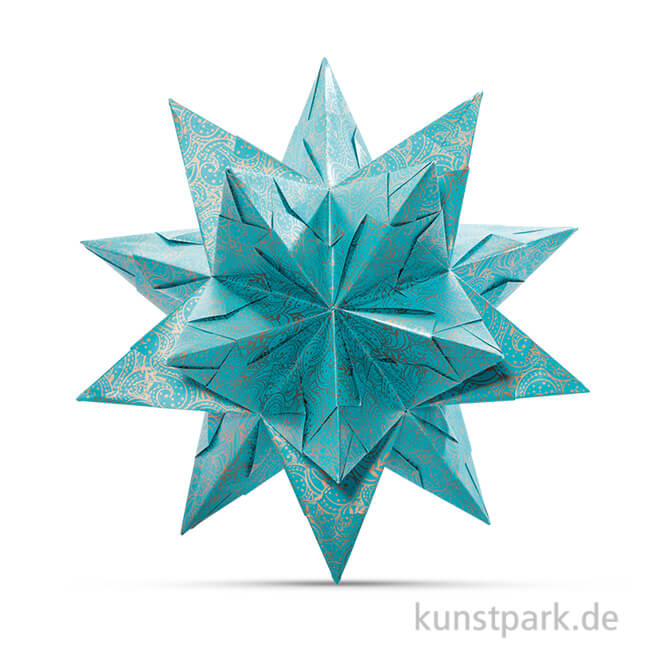 Artikelbild 1 des Artikels “Bascetta-Stern Bastelset - Türkis-Winterornament Kupfer, 90g 20 x 20 cm“