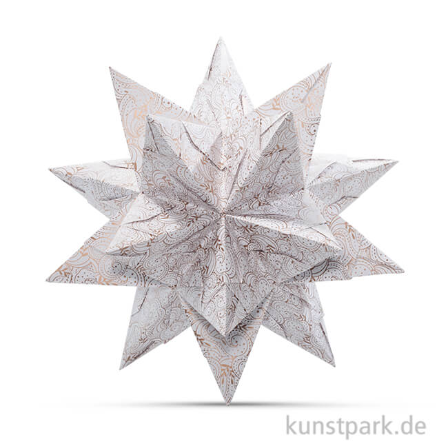 Artikelbild 1 des Artikels “Bascetta-Stern Bastelset - Weiß-Winterornament Kupfer, 90g 20 x 20 cm“