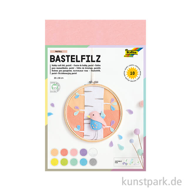 Artikelbild 1 des Artikels “Bastelfilz in Pastellfarben, 20 x 30 cm, 10 Blatt, 150g “