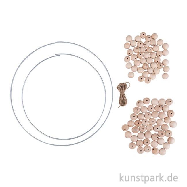 Artikelbild 1 des Artikels “Bastelset Holzkugel Deko Kränze, 25 + 30 cm, 94-teilig “