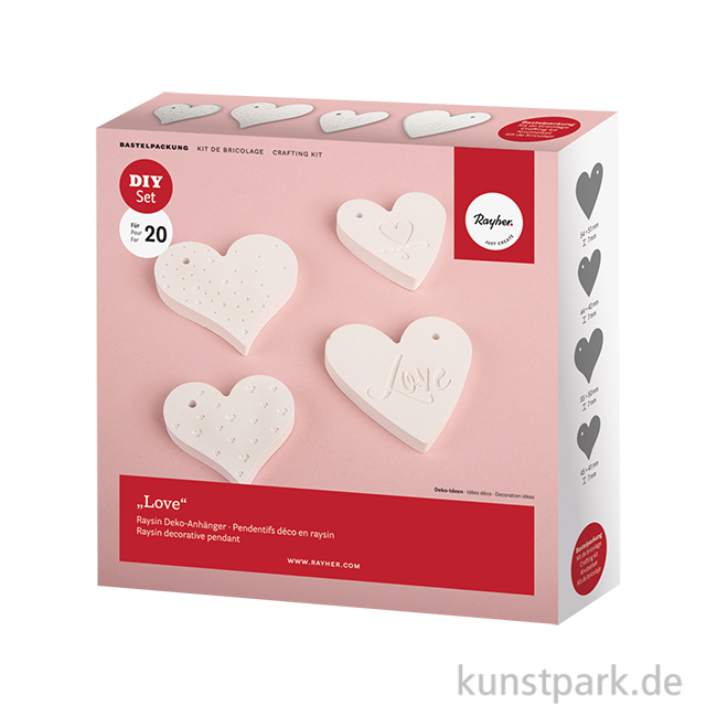 Artikelbild 1 des Artikels “Bastelset Raysin Deko-Anhänger Love, 4 Motive “