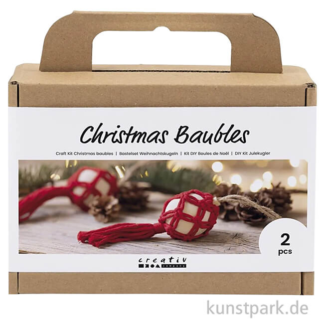Artikelbild 1 des Artikels “Bastelset Weihnachtskugeln Makramee, Rot “