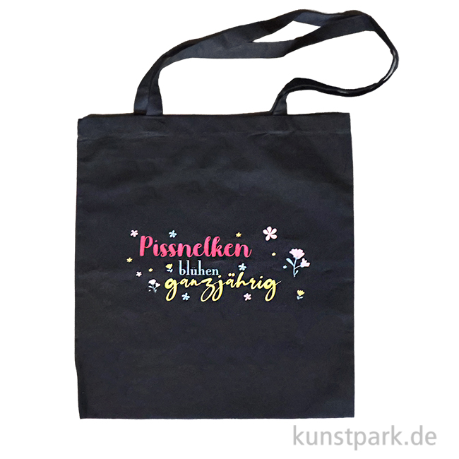 Artikelbild 1 des Artikels “Baumwolltasche, Schwarz, Bedruckt, Design, Pissnelken “
