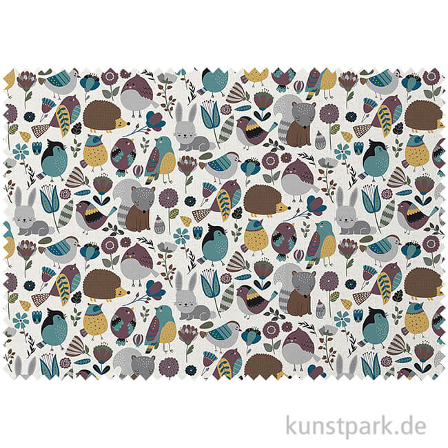 Artikelbild 1 des Artikels “Baumwollstoff - Waldtiere - 1 m x 1,6 m “