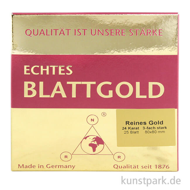 Artikelbild 1 des Artikels “Blattgold 24 Karat 80x80, 25 Blatt im Heftchen “
