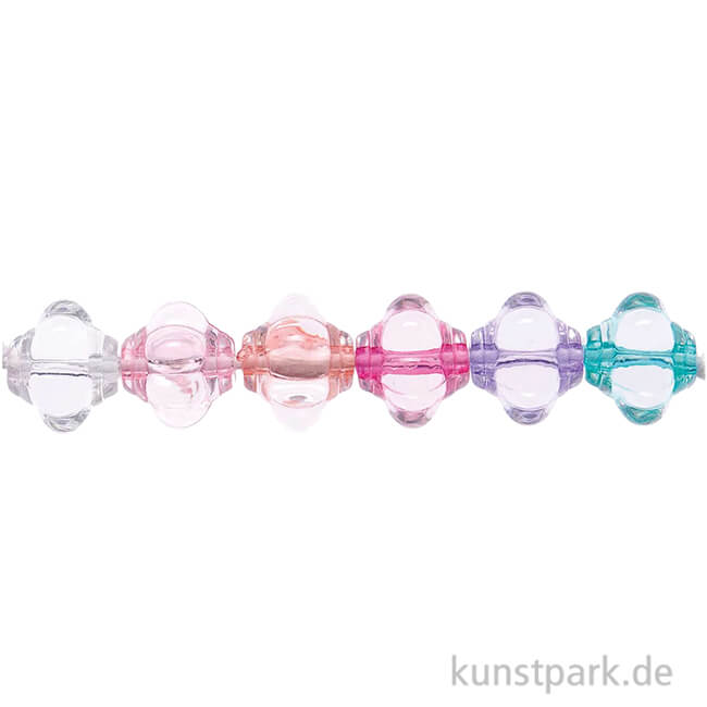 Artikelbild 1 des Artikels “Blumen Perlen, Rosa Blau Mix, 9x9x9 mm, 24 Stück “