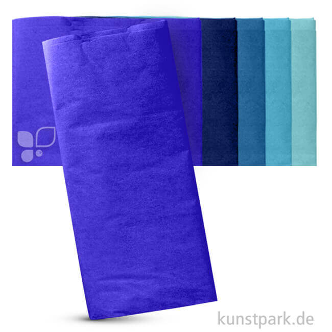 Artikelbild 1 des Artikels “Blumenseide 50x70 cm, 10 Bogen, 20g Farbe | Blautöne“