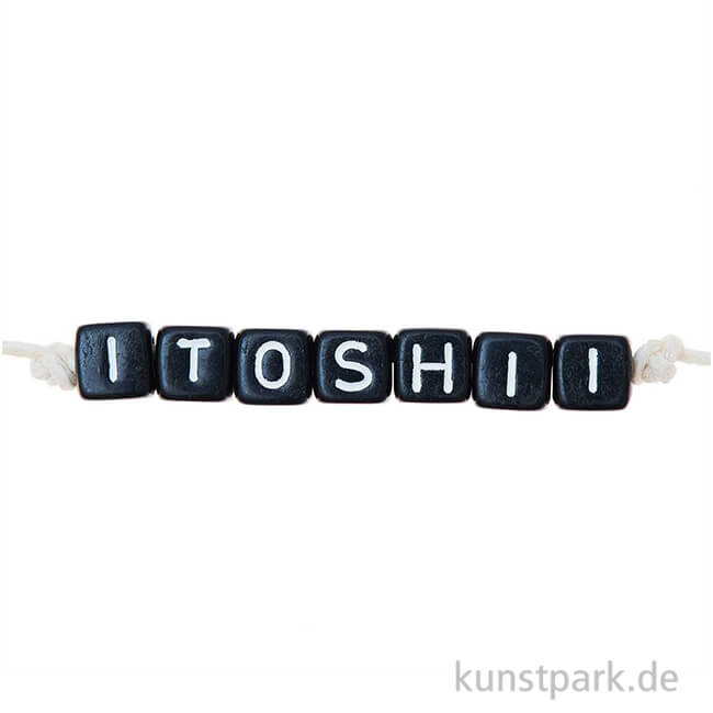Artikelbild 1 des Artikels “Buchstaben Perlen Mix, Würfel, Schwarz, 6 x 6 mm, 99 Stück “