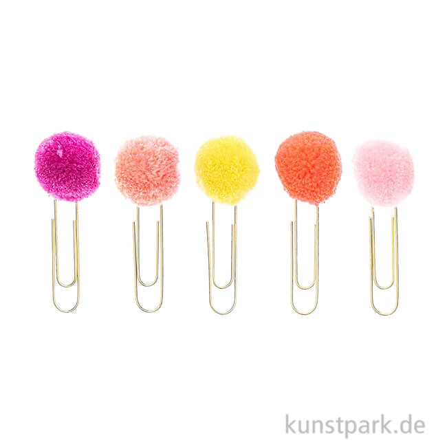 Artikelbild 1 des Artikels “Büroklammern mit Pompons - Frühling, 5 Stück “