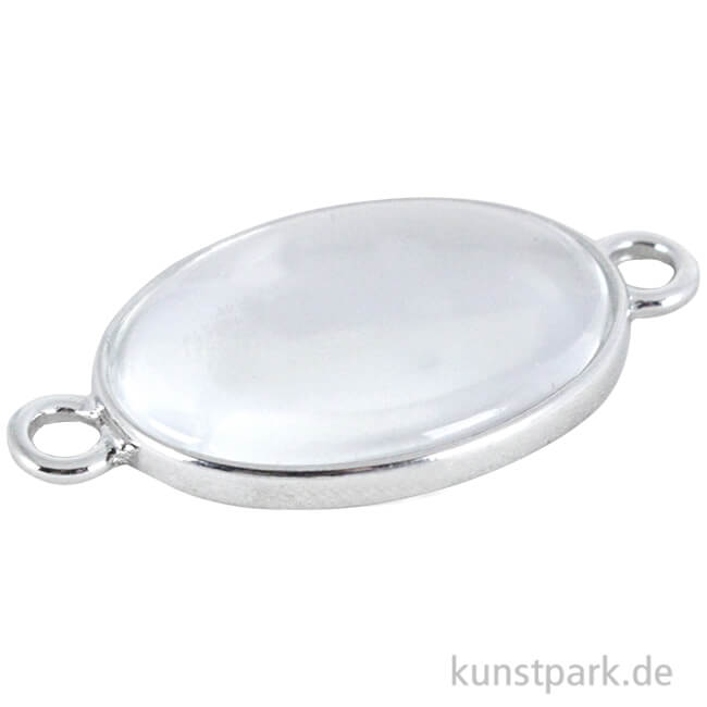Artikelbild 1 des Artikels “Cabochon Doppel-Ösenhänger Oval - 27x19 mm - Silber “