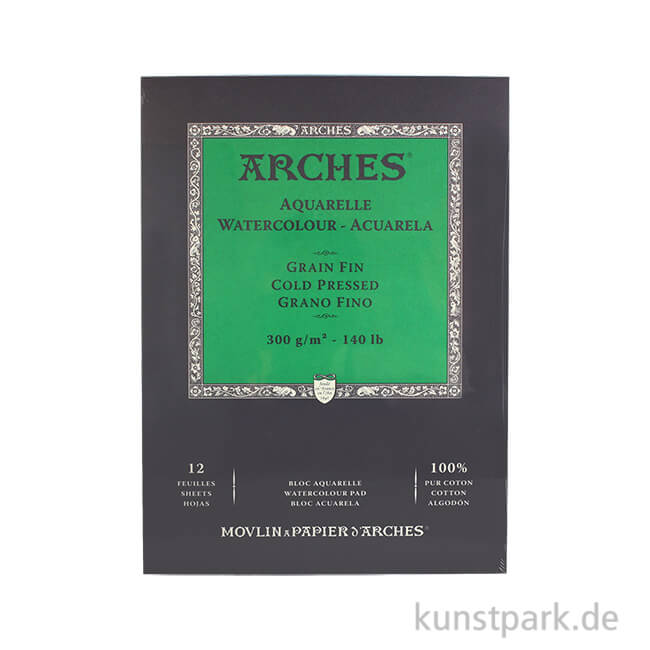 Artikelbild 1 des Artikels “ARCHES Aquarellpapier fein, 12 Blatt, 300g 23 x 31 cm“