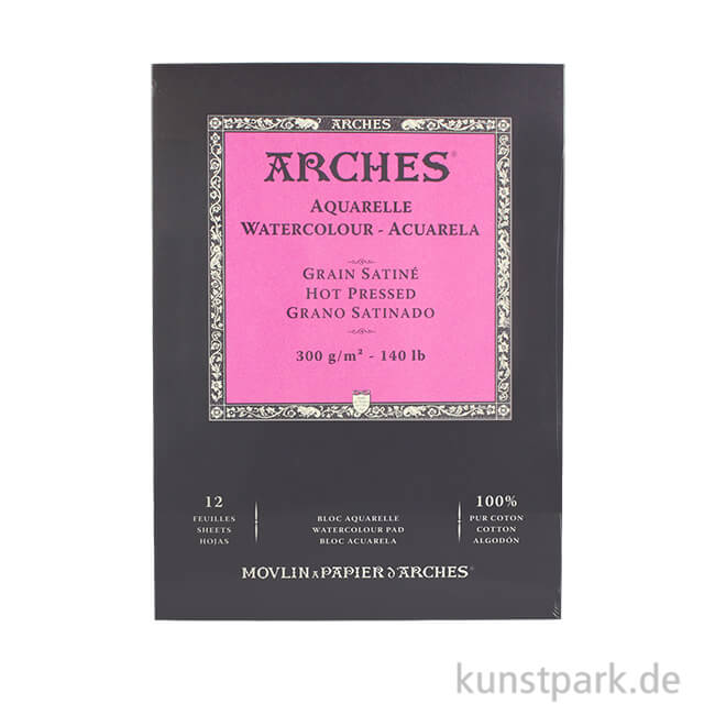 Artikelbild 1 des Artikels “ARCHES Aquarellpapier satiniert, 12 Blatt, 300g 23 x 31 cm“