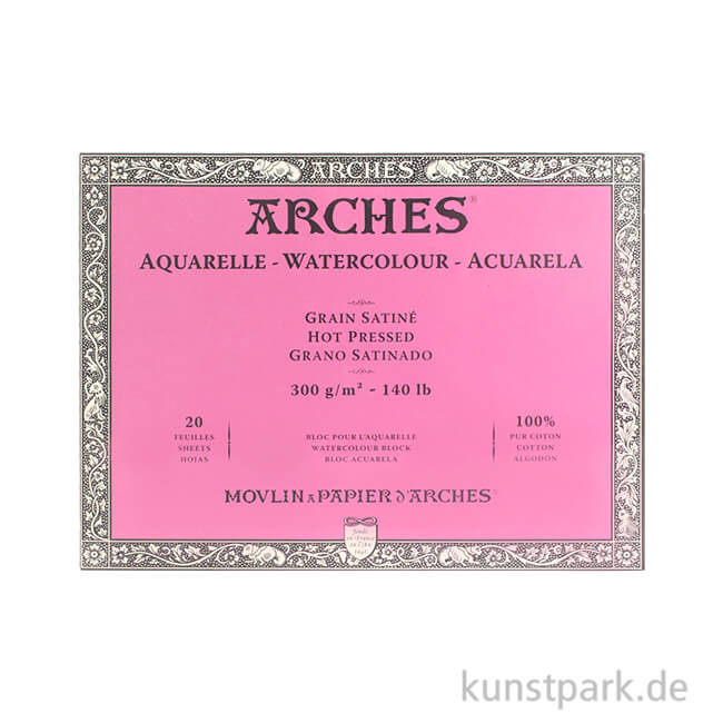Artikelbild 1 des Artikels “ARCHES Aquarellpapier satiniert, 20 Blatt, 300g 23 x 31 cm“