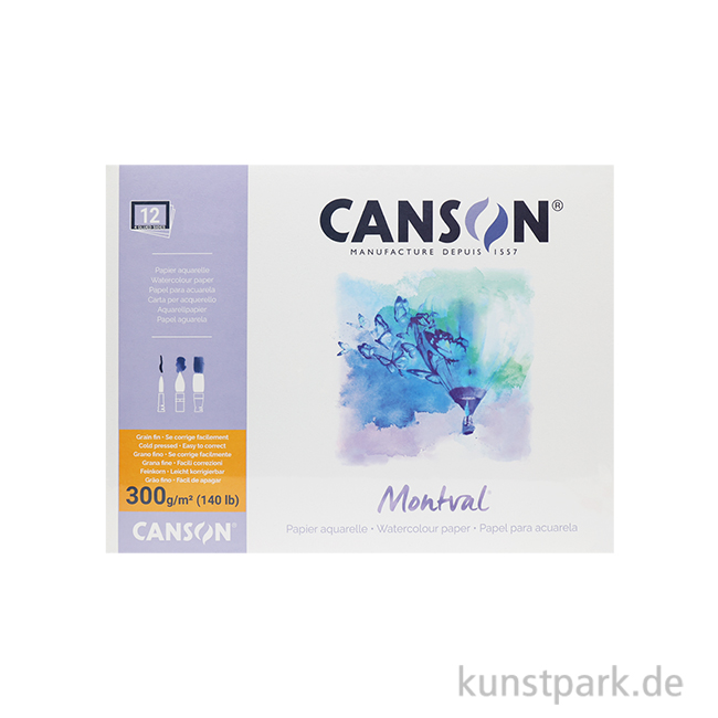 Artikelbild 1 des Artikels “Canson MONTVAL Aquarellblock, 300g, 12 Blatt, fein 19 x 24 cm“