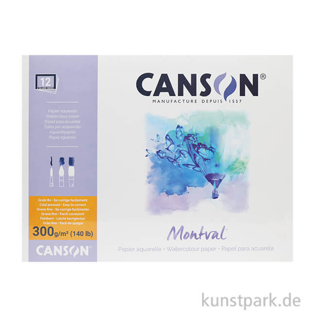 Artikelbild 1 des Artikels “Canson MONTVAL Aquarellblock, 300g, 12 Blatt, fein “