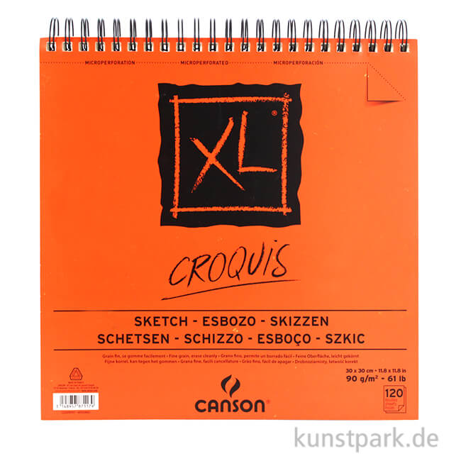 Artikelbild 1 des Artikels “Canson Skizzen XL Spiral-Block, 120 Blatt, 90g, 30 x 30 cm “