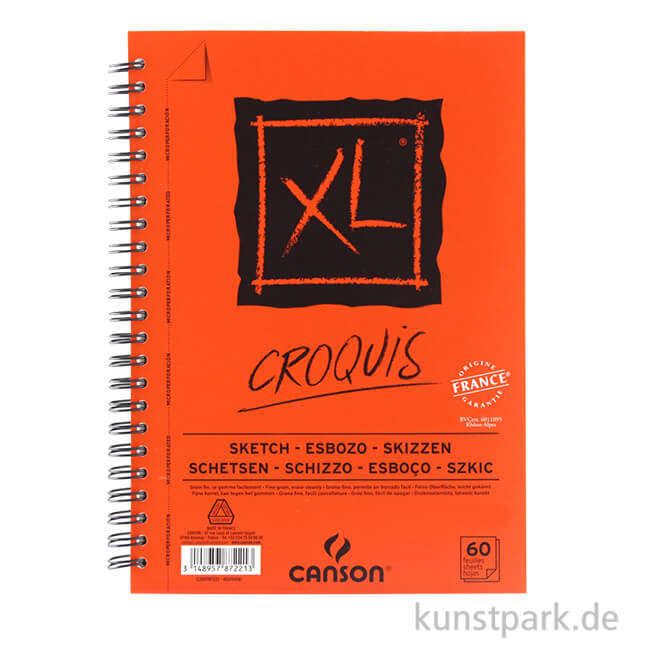 Artikelbild 1 des Artikels “Canson Skizzen XL Spiral-Block quer, 90g DIN A5 (60 Blatt)“