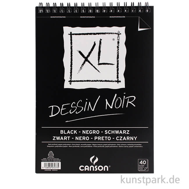 Artikelbild 1 des Artikels “Canson XL Dessin NOIR Zeichenpapier, 40 Blatt, 150g “