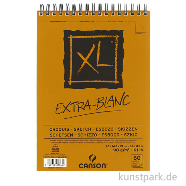 Artikelbild 1 des Artikels “Canson XL Extra Weiß Spiralblock, 90g “