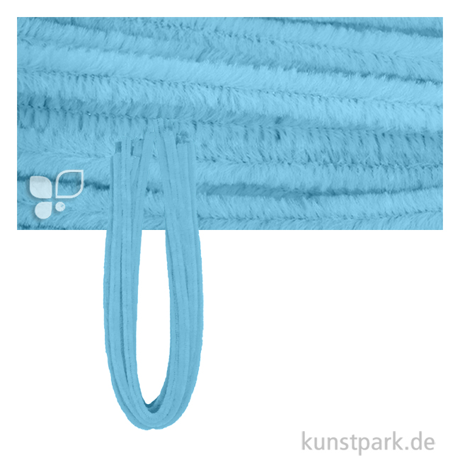 Artikelbild 1 des Artikels “Chenilledraht Pfeifenputzer, Länge 50 cm, Stärke 9 mm, 10 Stück Farbe | Hellblau“