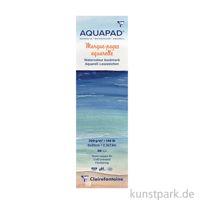 Artikelbild 1 des Artikels “Clairefontaine Aquapad Aquarellpapier, Lesezeichen, 20 Blatt, 300g “