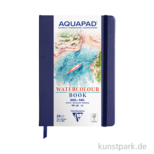 Artikelbild 1 des Artikels “Clairefontaine Aquapad Watercolour Sketchbook, 24 Blatt, 300g 14 x 21 cm“