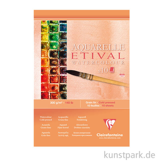 Artikelbild 1 des Artikels “Clairefontaine Aquarellblock ETIVAL, 300 g, 10 Blatt DIN A3“