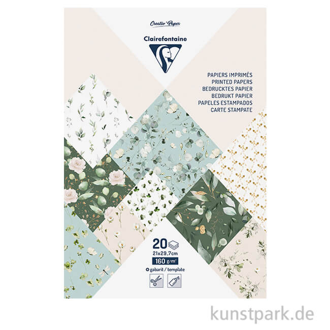 Artikelbild 1 des Artikels “Clairefontaine Motivpapier Block, Romantik, DIN A4, 20 Blatt “