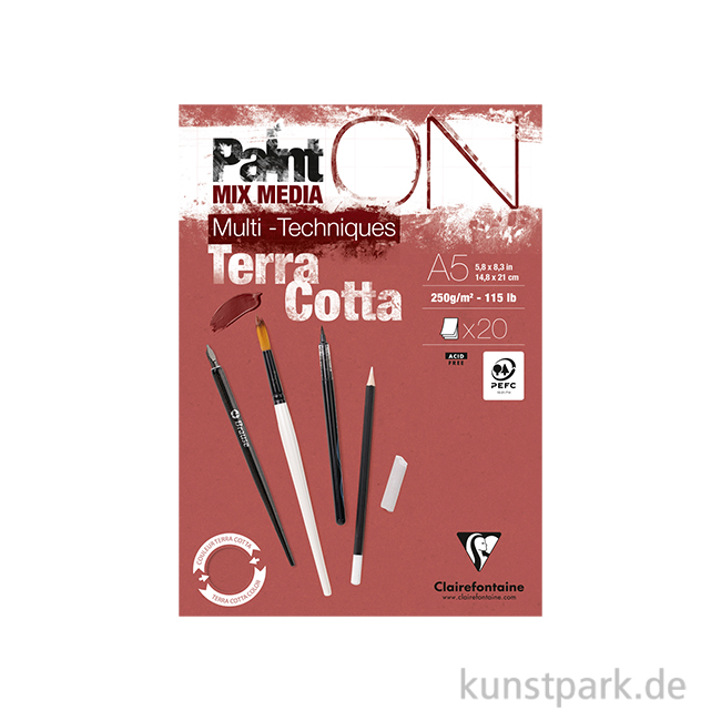 Artikelbild 1 des Artikels “Clairefontaine Paint'ON Papier, Terracotta, 250 g, 20 Blatt DIN A5“