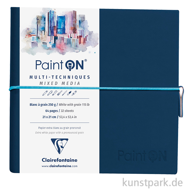 Artikelbild 1 des Artikels “Clairefontaine Paint'ON Buch - 32 Blatt, Gekörnt, 250 g/m², 19 x 19 cm “