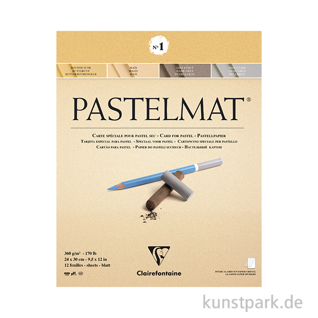 Artikelbild 1 des Artikels “Clairefontaine Pastelmat - 4-farbig Gelb, Hellgelb, Grau, Hellgrau, 24 x 30 cm “