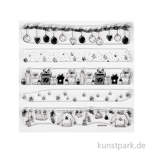 Artikelbild 1 des Artikels “Clear Stamps - Weihnachtsbordüren, 102,5 x 97 mm, 5 Motive “