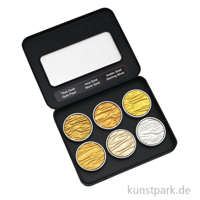 Artikelbild 1 des Artikels “COLIRO Pearl Colors - 6 Perlglanzfarben im Metallkasten, Gold + Silber “