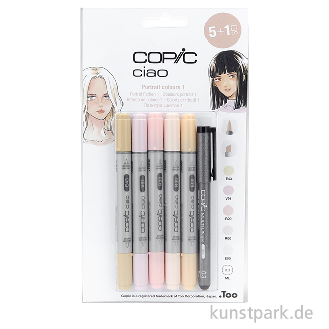 Artikelbild 1 des Artikels “COPIC ciao Set 5+1 - Hautfarben “